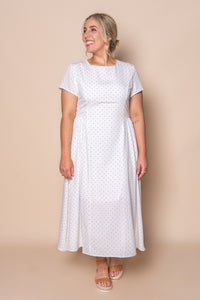 Judith Polka Dot Midi Dress in White