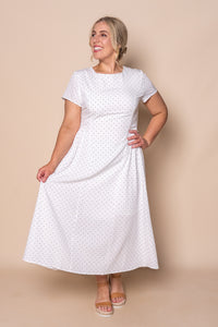 Judith Polka Dot Midi Dress in White