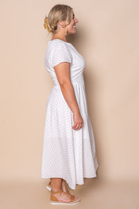 Judith Polka Dot Midi Dress in White