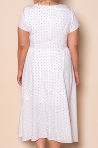 Judith Polka Dot Midi Dress in White