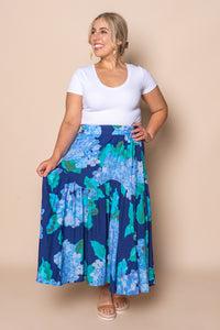 Odette Midi Skirt in Navy