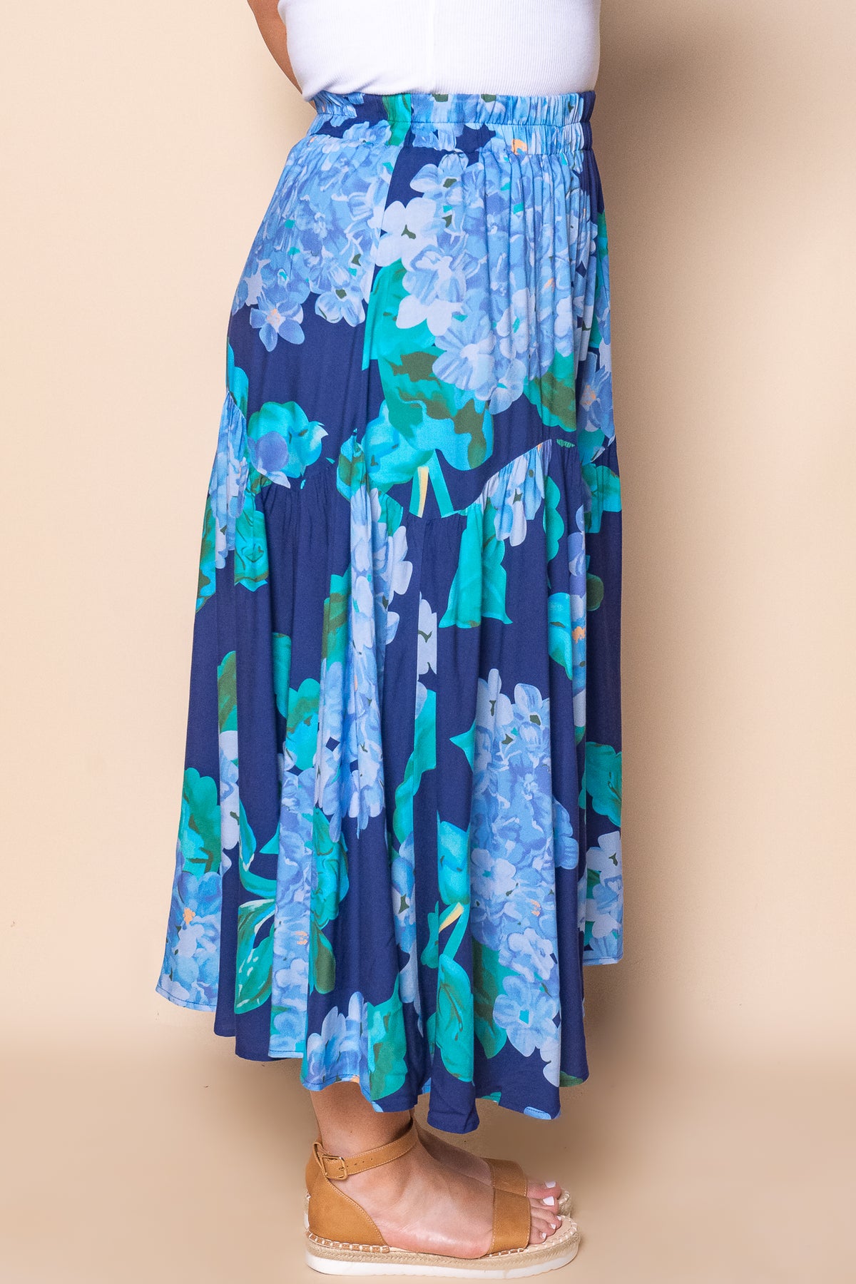 Odette Midi Skirt in Navy