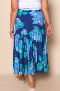 Odette Midi Skirt in Navy