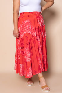 Odette Midi Skirt in Red