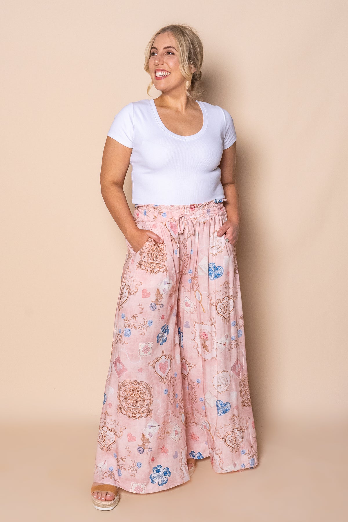 Selma Wide Legged Pants in Pink