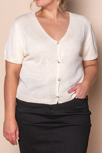 Skylar Crepe Knit Cardi Top in Ivory