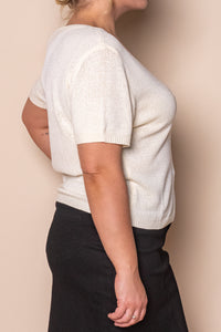 Skylar Crepe Knit Cardi Top in Ivory