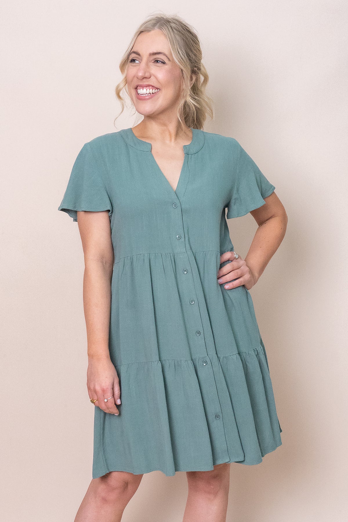 Alfie Dress in Sea Green