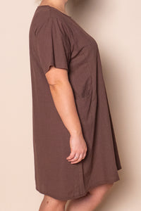Deanna 100% Cotton Dress in Chocolate