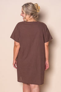 Deanna 100% Cotton Dress in Chocolate