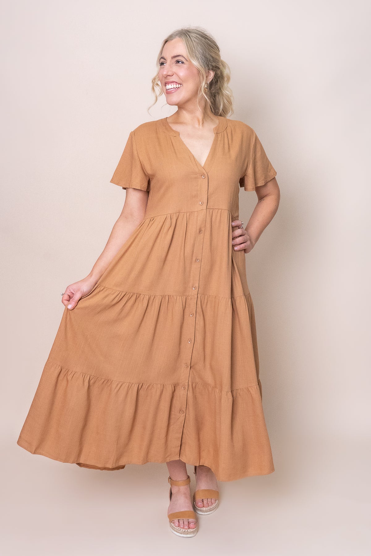 Allanna Dress in Tan