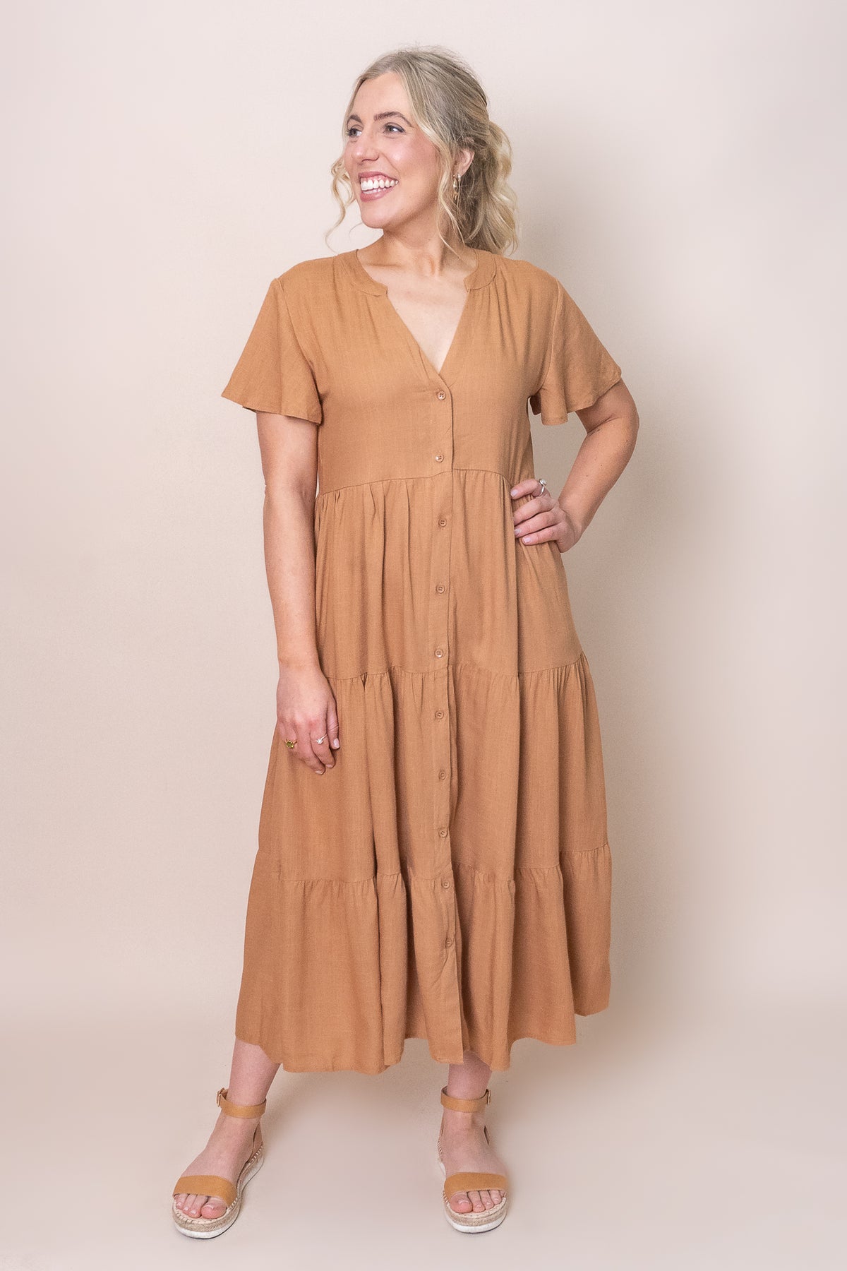 Allanna Dress in Tan