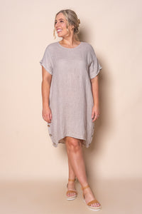 Isha Linen Dress in Light Stone