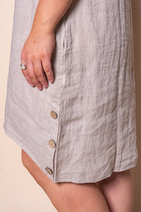 Isha Linen Dress in Light Stone