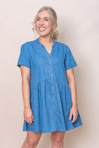 Noelle Dress in Mid Denim