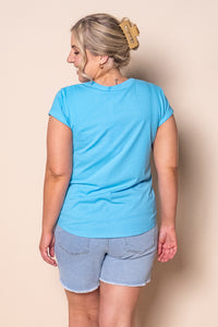 Signature Tee in Azure Blue - Foxwood