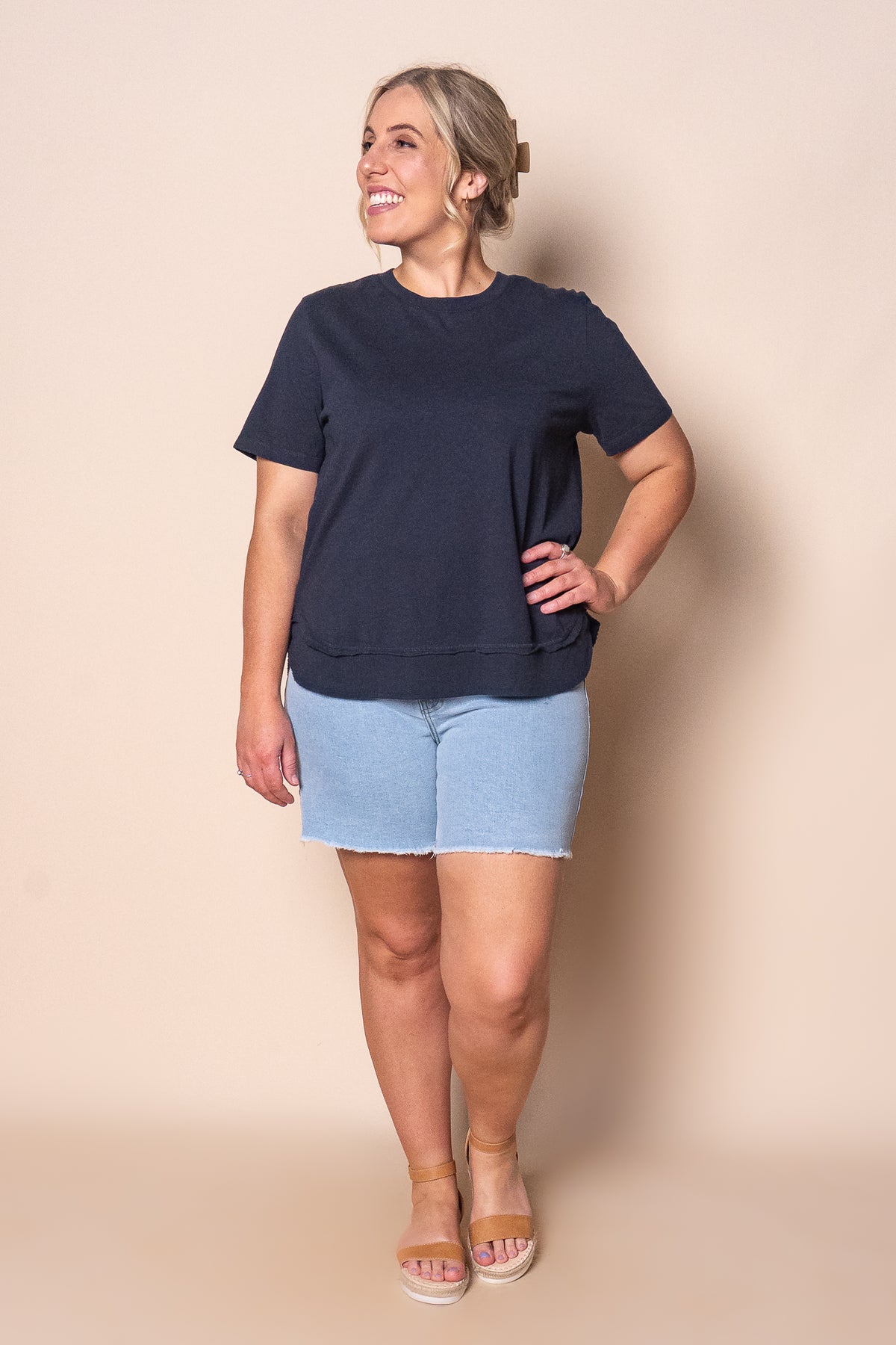 Farrah SS Tee in Dark Sapphire - Foxwood