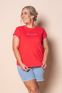 Signature Contrast Tee in Red - Foxwood
