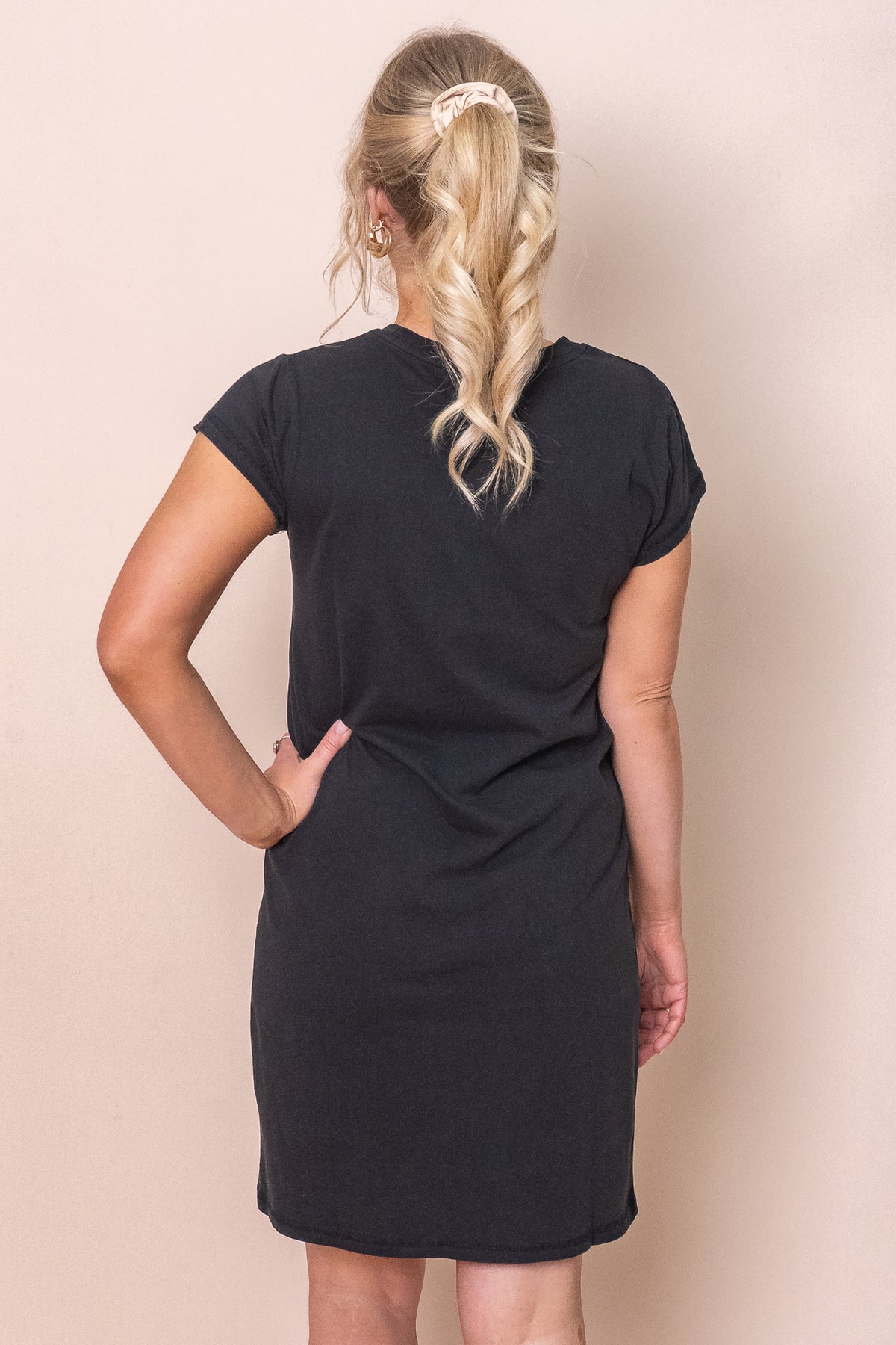 Signature Tee Dress in Black - Foxwood