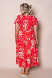 Hillary Midi Dress in Red