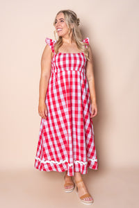 Jovie Midi Dress in Red