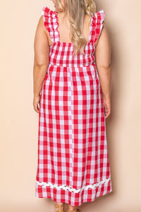 Jovie Midi Dress in Red