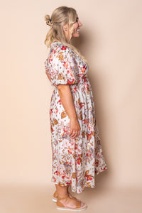 Bridie Midi Dress in White Multi