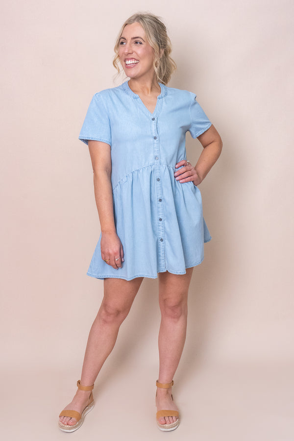 Noelle Dress in Light Denim