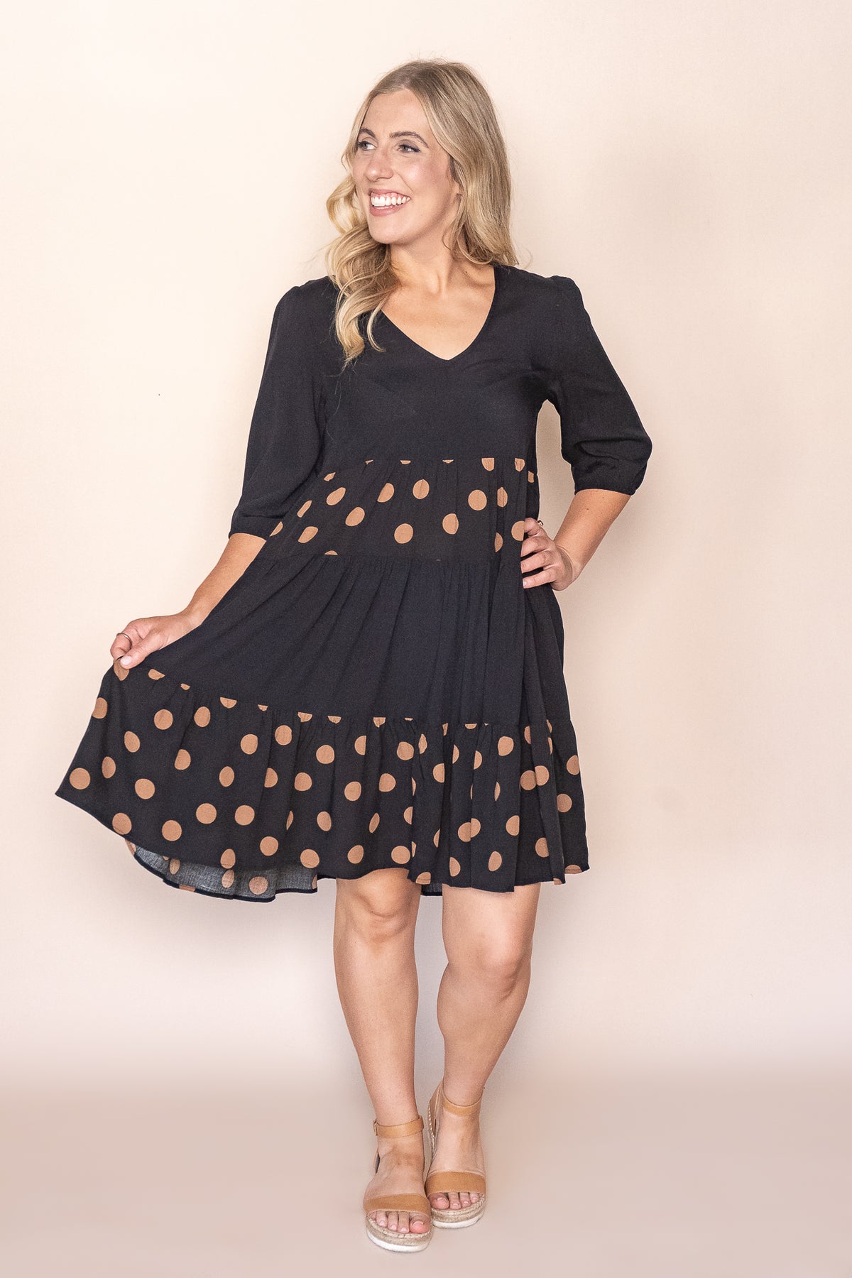 Wynona Polka Dot Dress in Black Always Alice Wynona Polka Dot Dress in Black Always Alice