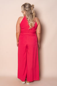 Inga Wrap Jumpsuit in Red