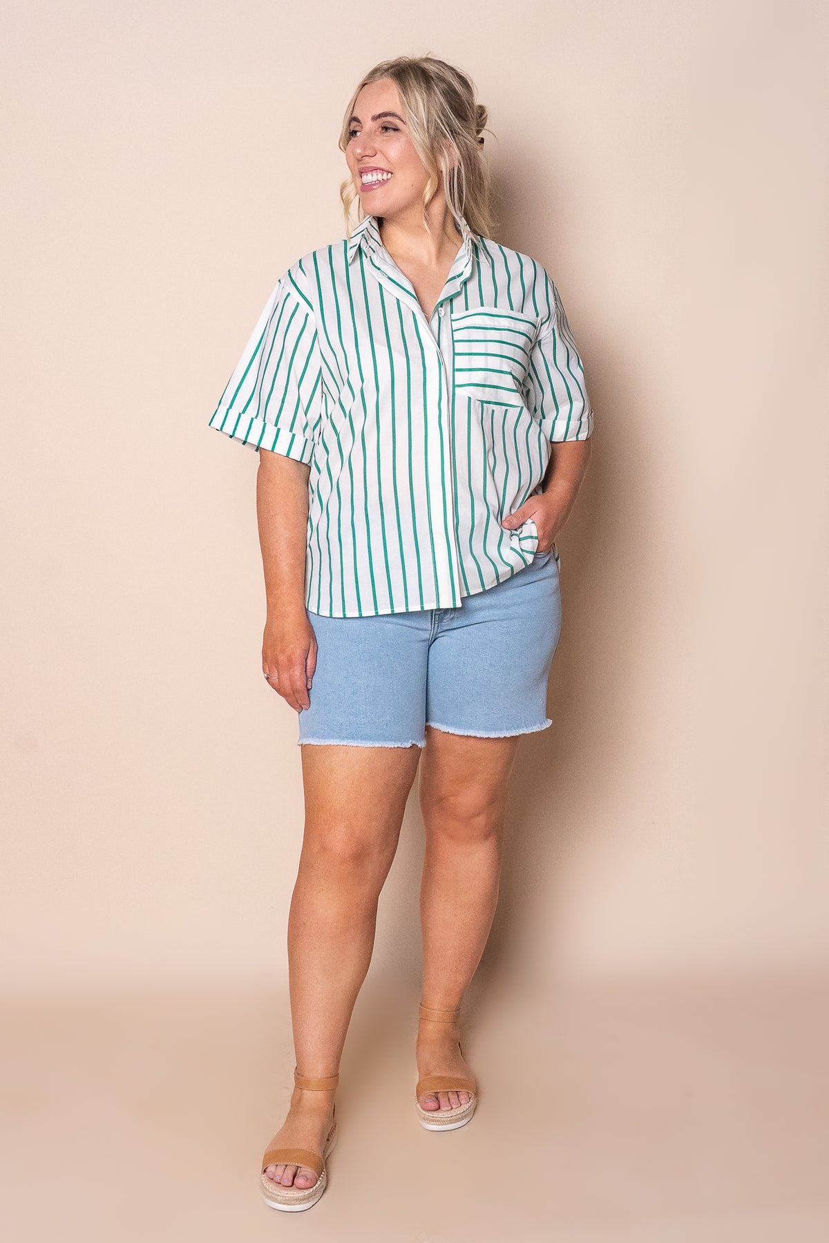 Lola Striped Shirt in White