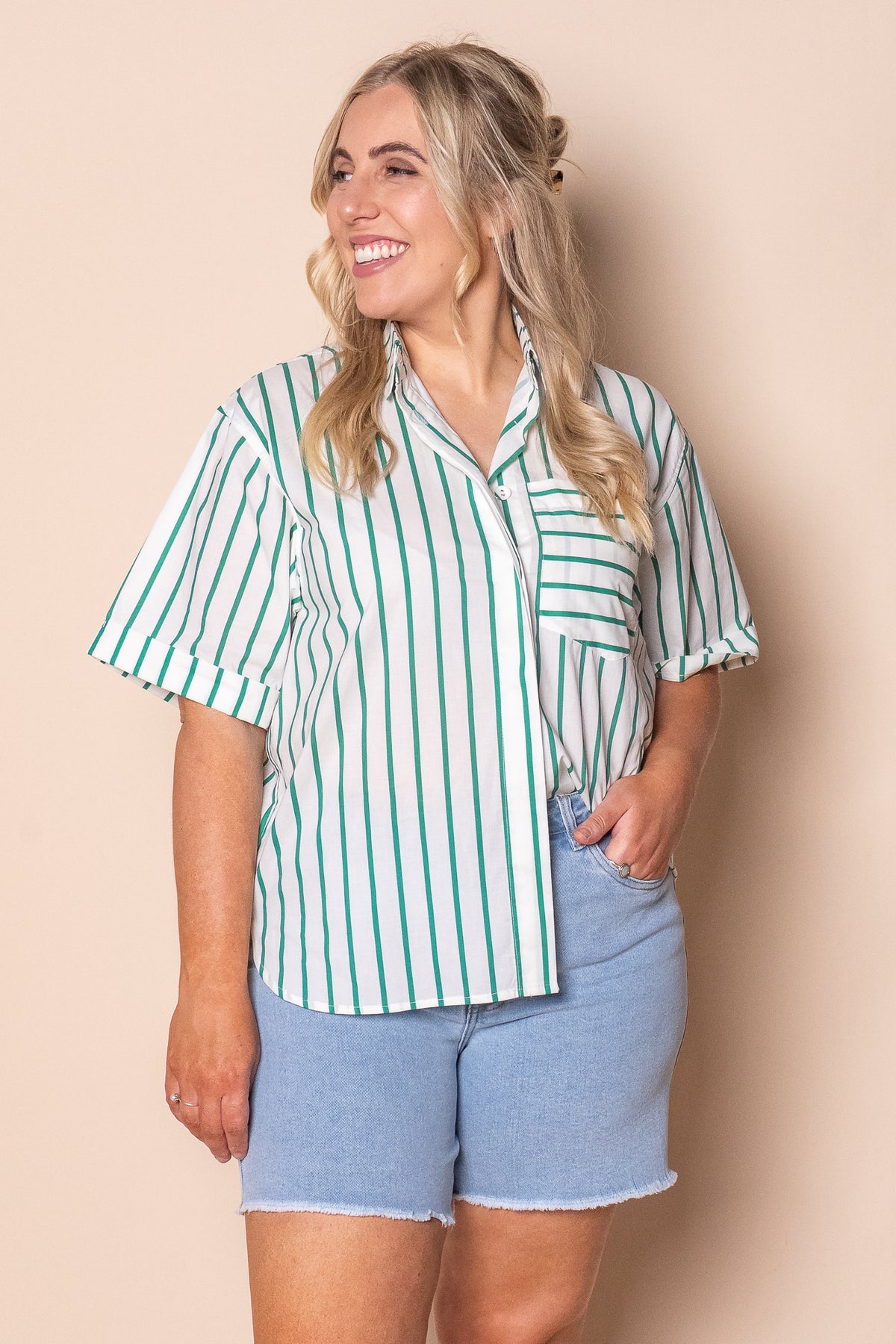 Lola Striped Shirt in White