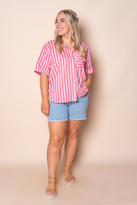 Lola Striped Shirt in Pink