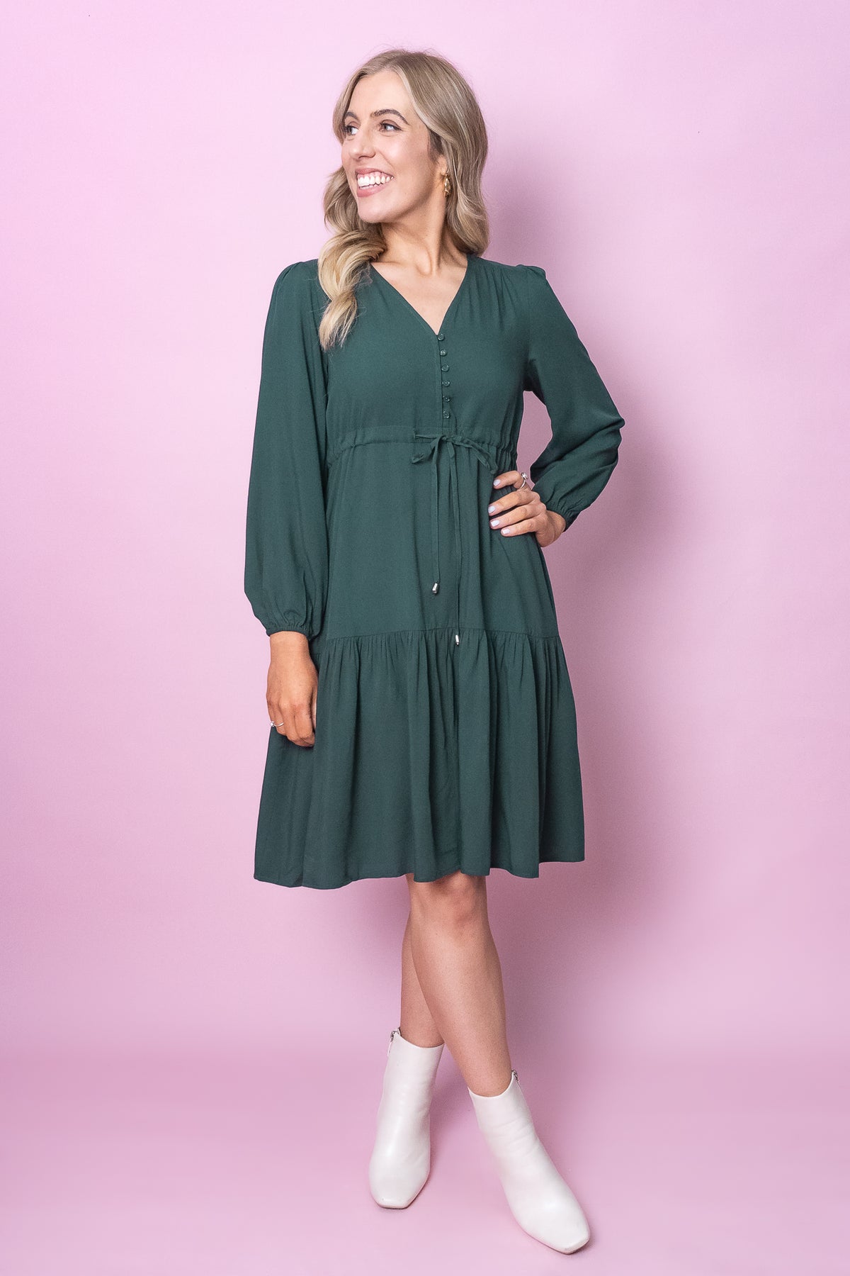 Dixie Dress in Forest Green