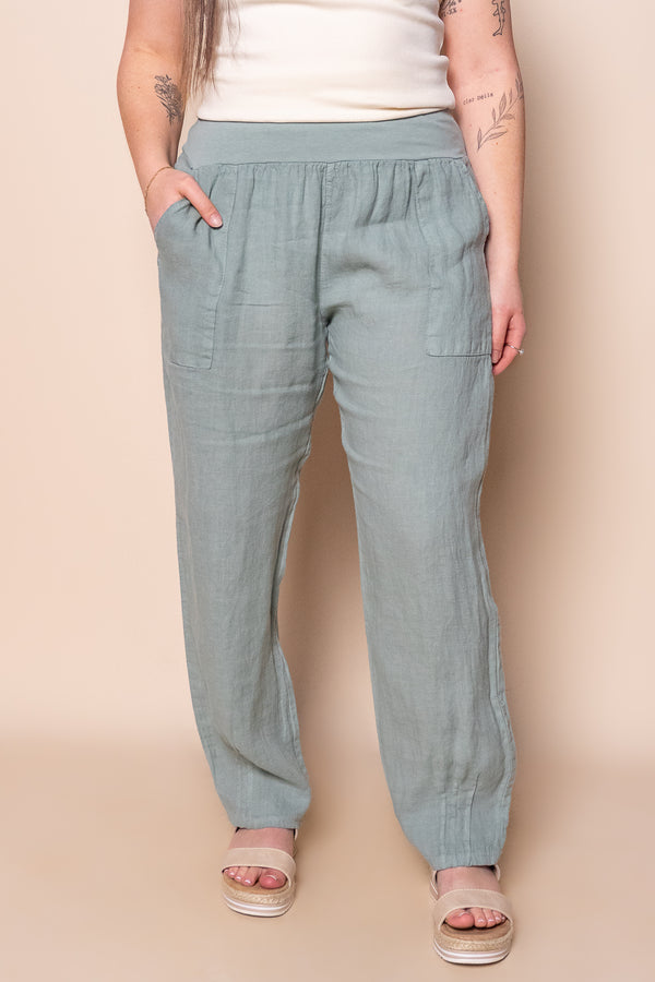 Sadie Linen Pants in Sage