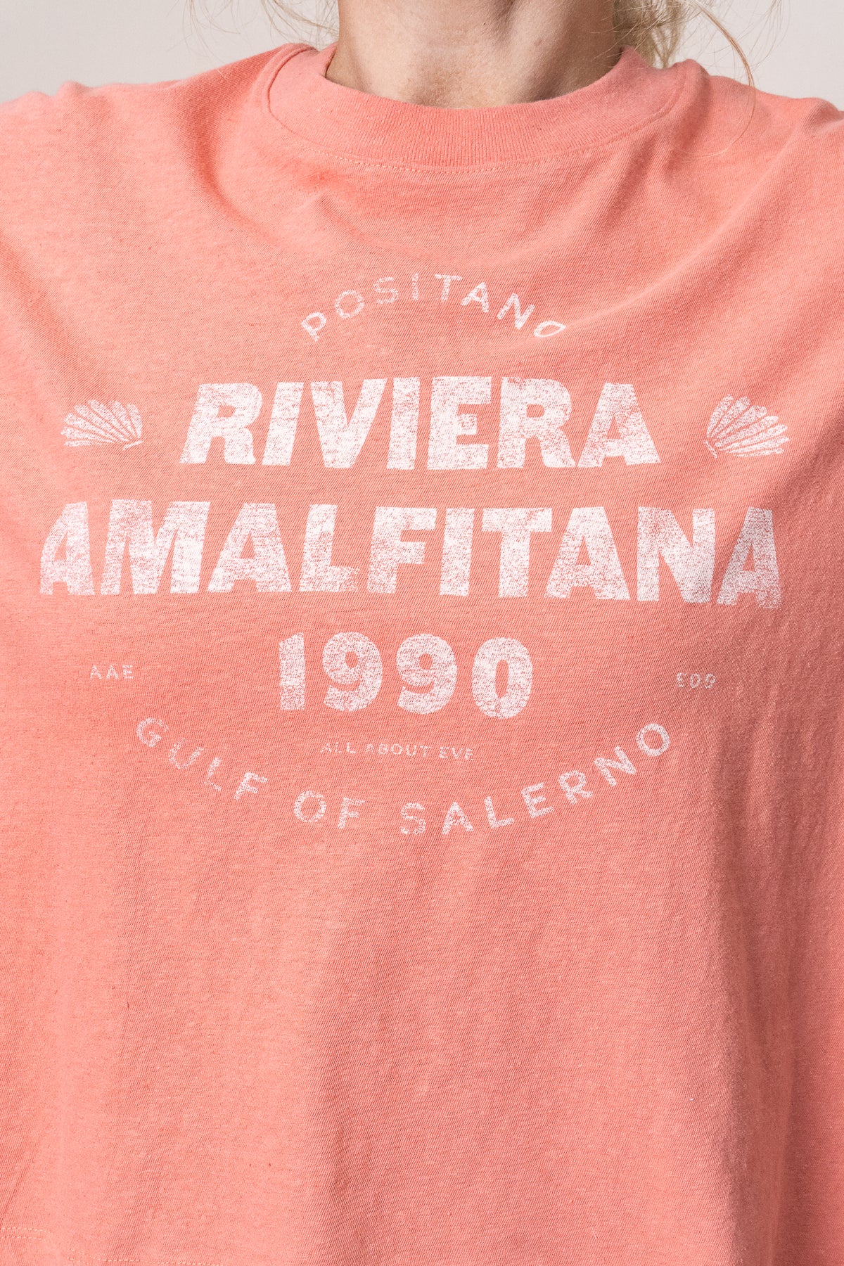 Riviera Oversized Crop Tee in Rose - All About Eve