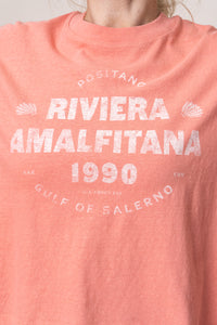 Riviera Oversized Crop Tee in Rose - All About Eve