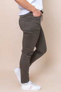 Sylvia Joggers in Dark Khaki - Foxwood