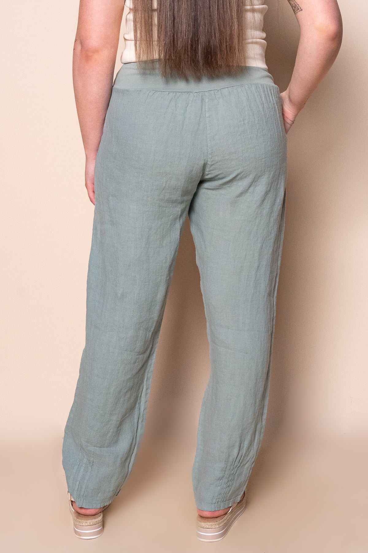Sadie Linen Pants in Sage