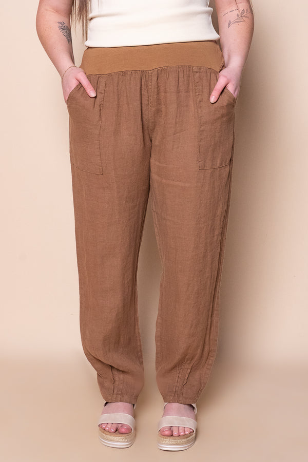 Sadie Linen Pants in Tan