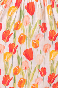 Solita Midi Dress in Beige Multi