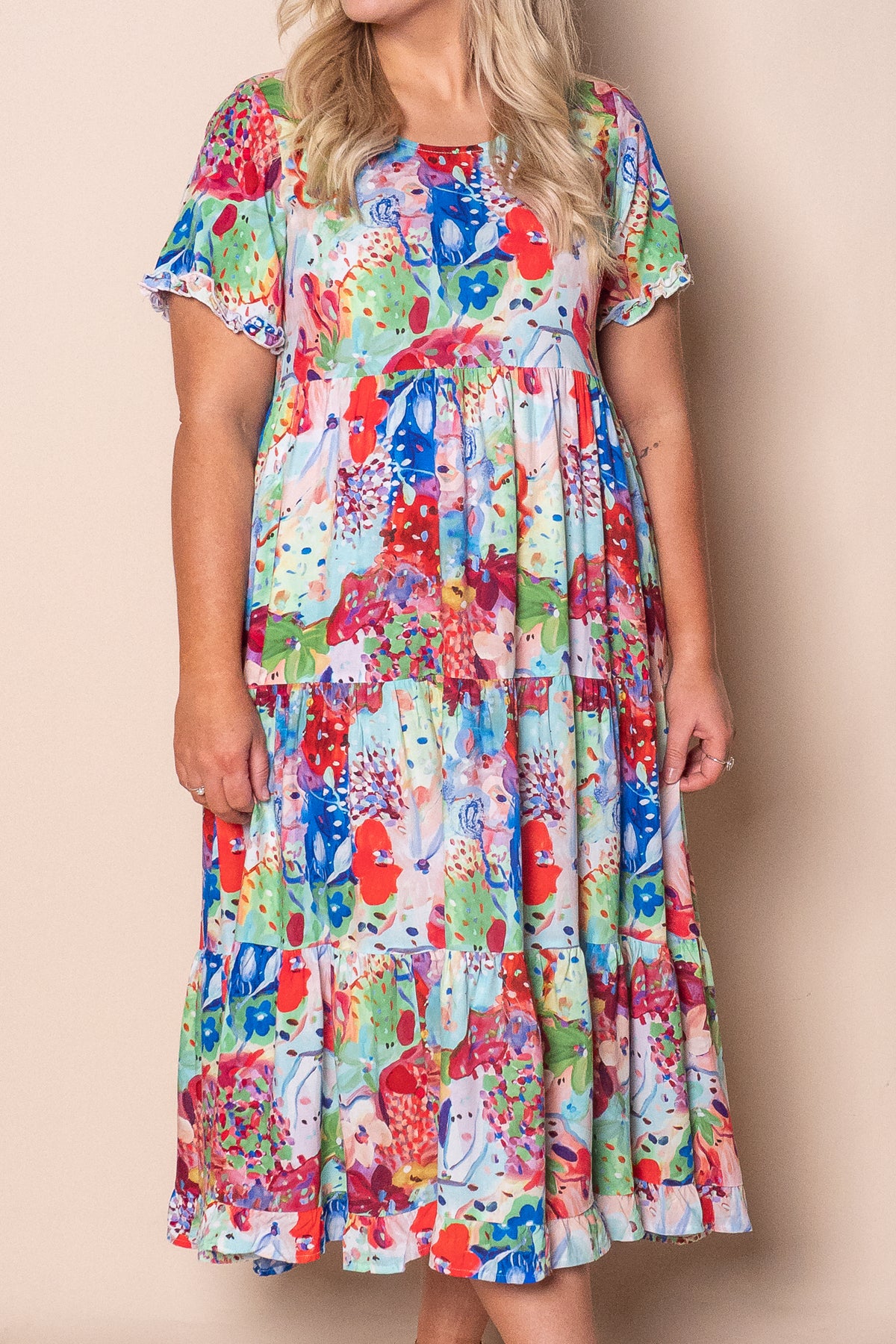 Camilla Midi Dress in Red