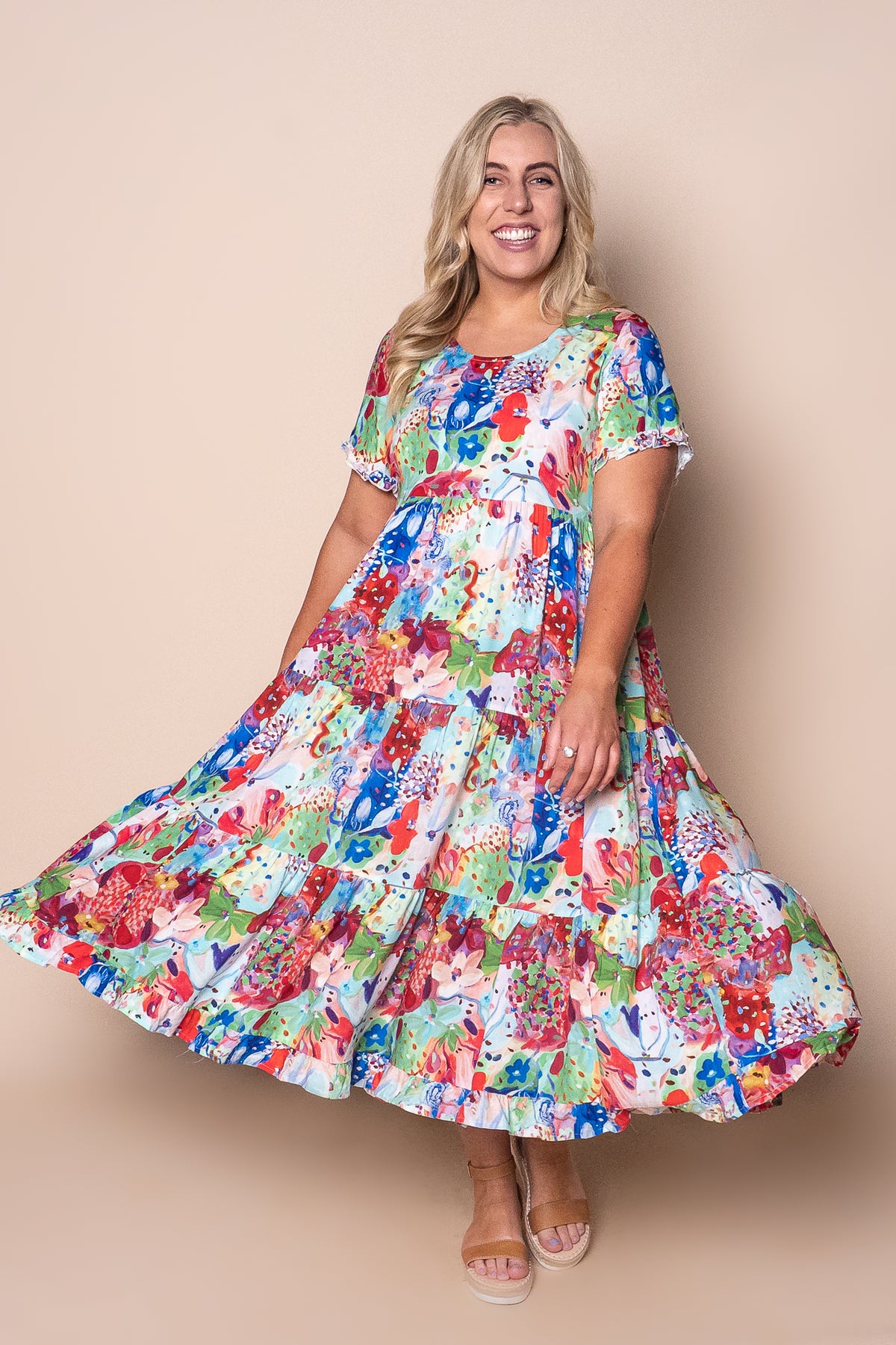 Camilla Midi Dress in Red