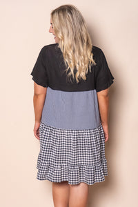 Monica Gingham Dress in Black