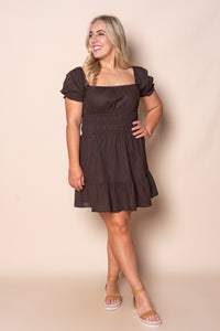 Essential SS Mini Dress in Brown - All About Eve