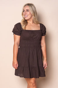 Essential SS Mini Dress in Brown - All About Eve