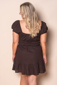 Essential SS Mini Dress in Brown - All About Eve