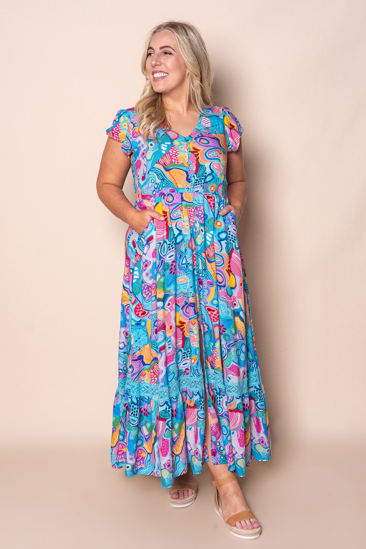 Dita Maxi Dress in Turquoise