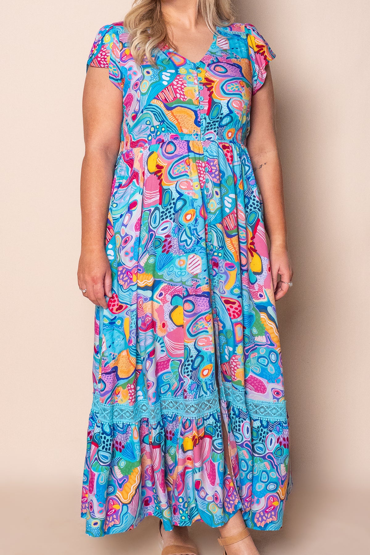 Dita Maxi Dress in Turquoise