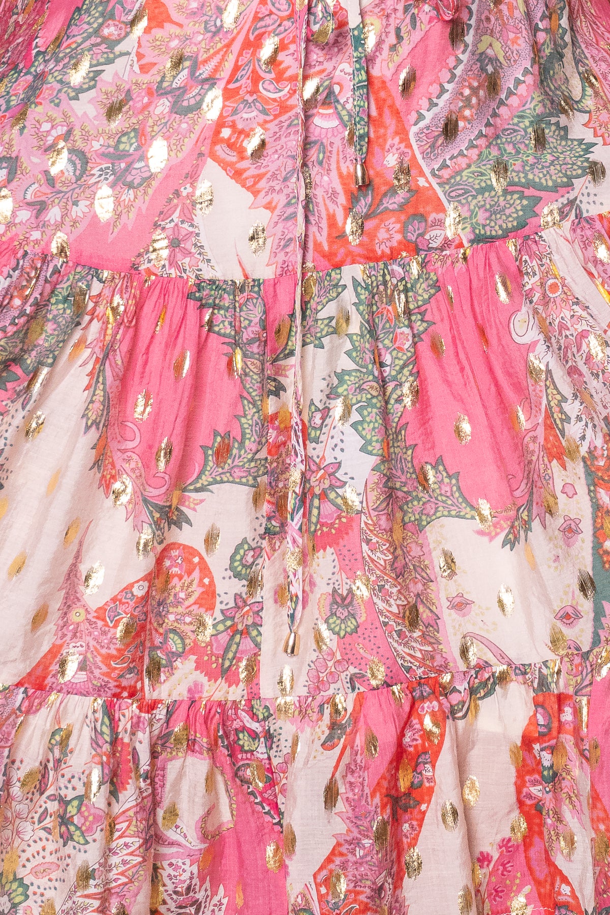 Vivian Gold Metallic Floral Dress in Pink